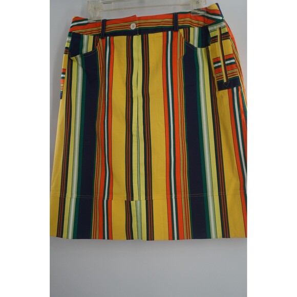 Harve Benard Multicolor Striped Knee Length Pencil Skirt Preppy Mod Retro Sz 12 - Picture 6 of 16
